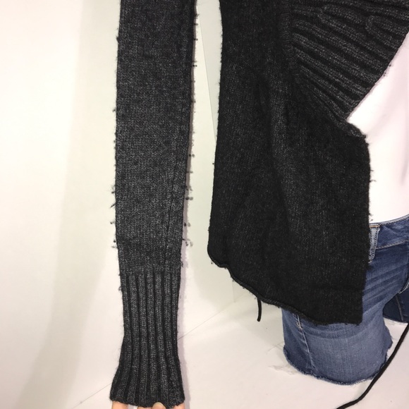 KOKOMO GreyBlack Cashmere Angora Wrap KnitCardigan - Picture 9 of 13